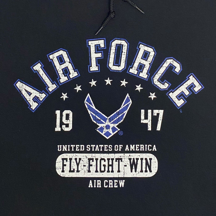 Air Force Distressed Fly Fight Win Hood (Black)