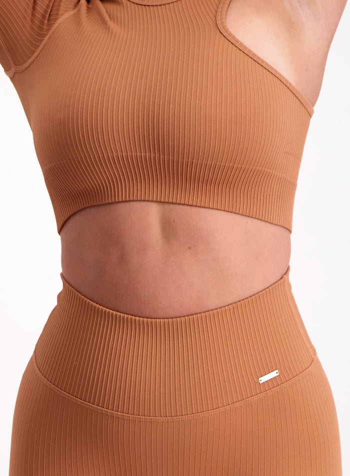 Cayenne Ribbed Seamless Cutout Crop Long Sleeve