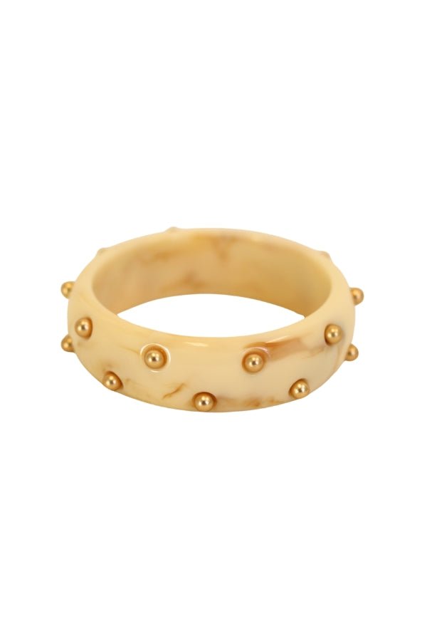 Cream Studded Bangle Bracelet - The Pink Tulip Clothing