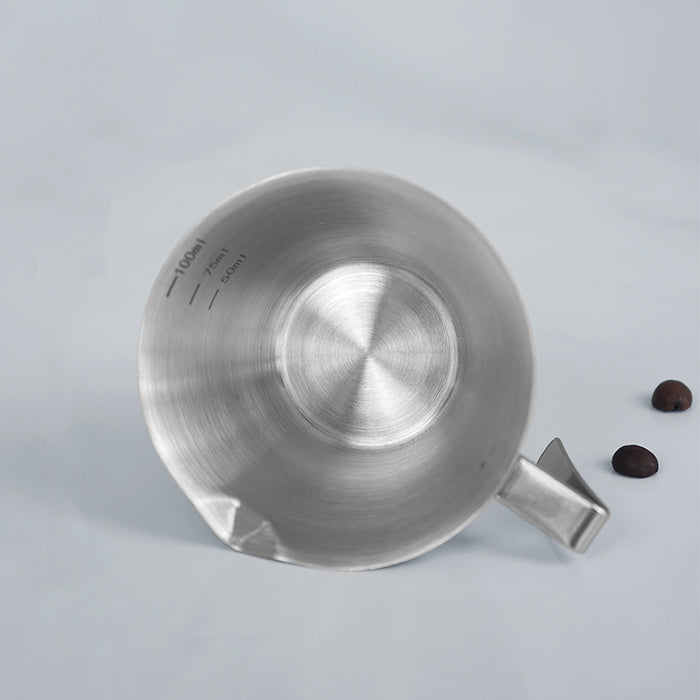 HiBREW 100ml Espresso Measuring Pitcher - Ergonomic Open-End Handle - 304 Stainless Steel