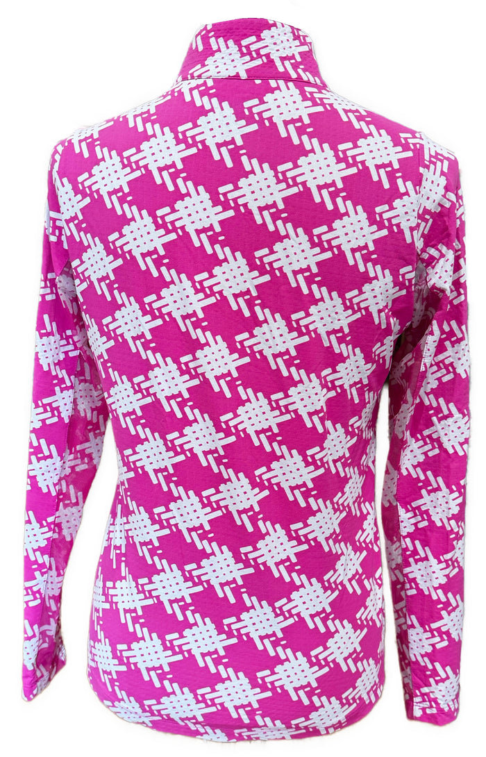 Ibkul Women's Pink & White Patterned Golf Pullover Size S MSP$105