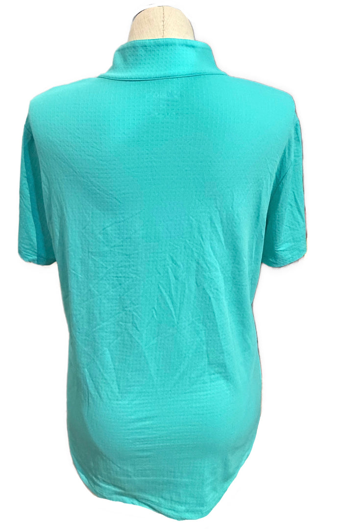 Ibkul Women's Teal Short Sleeve Golf Top Size XXL