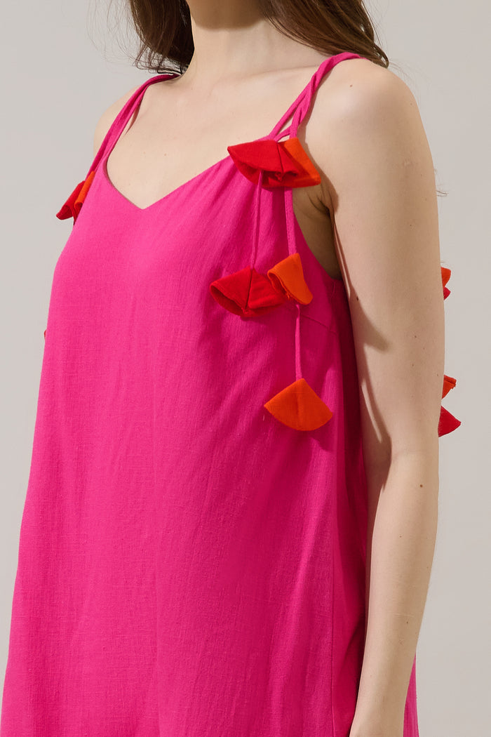 Karine Tassle Flare Mini Dress