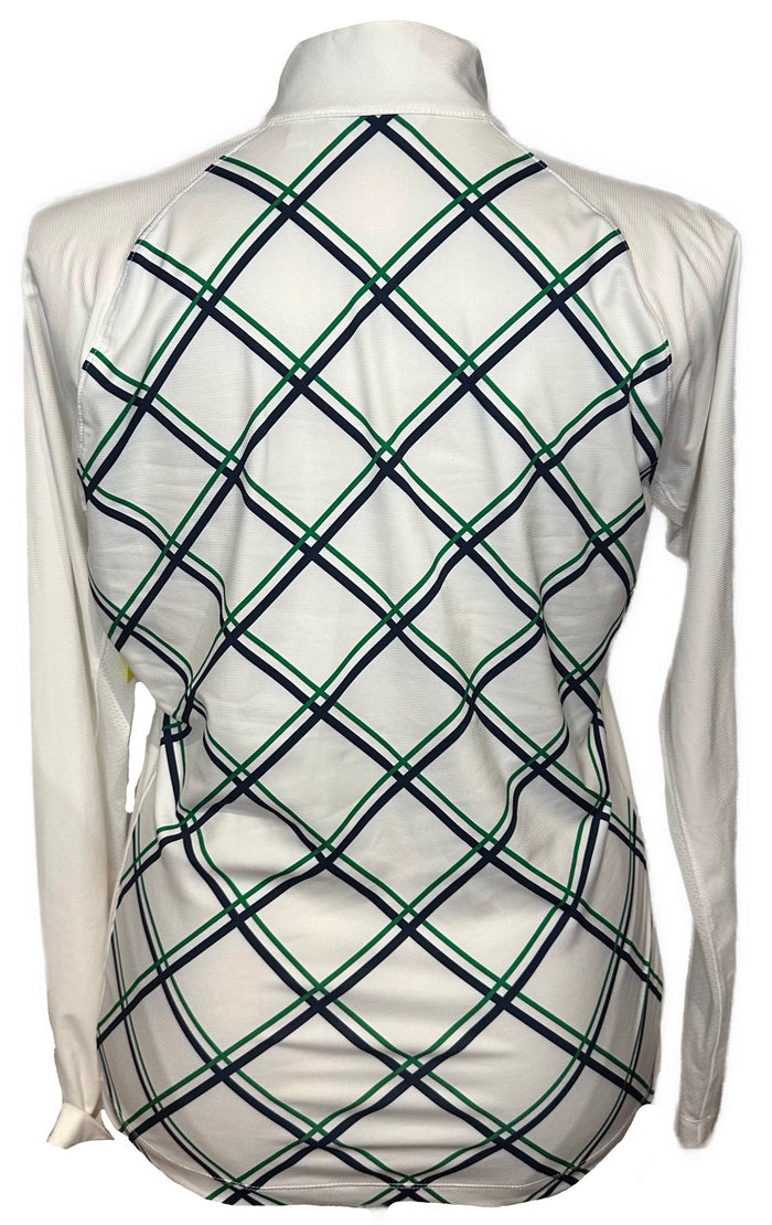 Lady Hagen Women's White, Green & Navy Print Golf Pullover Size L