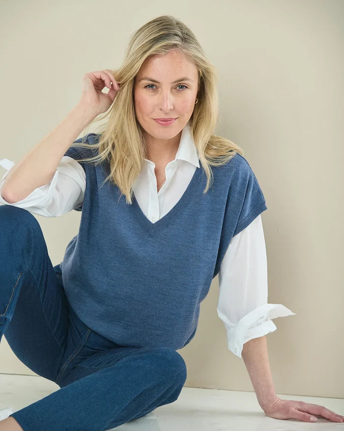 Lynette V Neck Merino Wool Slipover