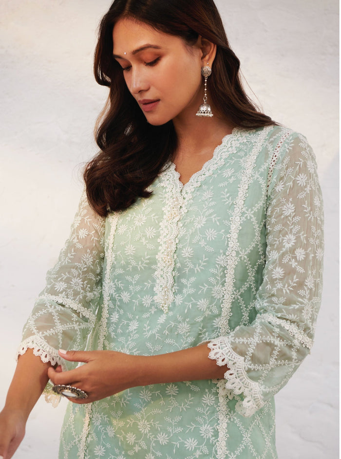 Mulmul Organza Sunderland Kurta