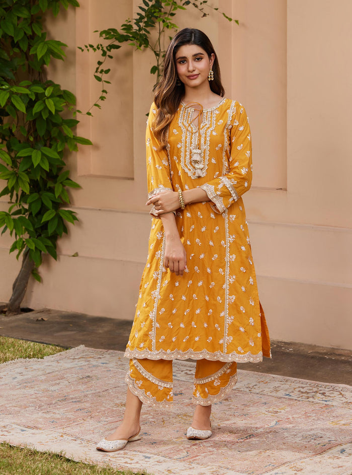 Mulmul Supima Cotton Adah Orange Pant