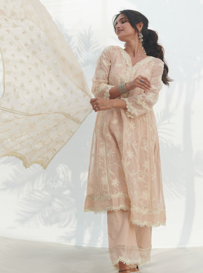 Mulmul Supima Cotton Canca Beige Dupatta