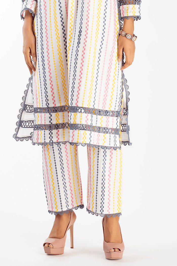 Mulmul Supima Cotton Eva White Pant