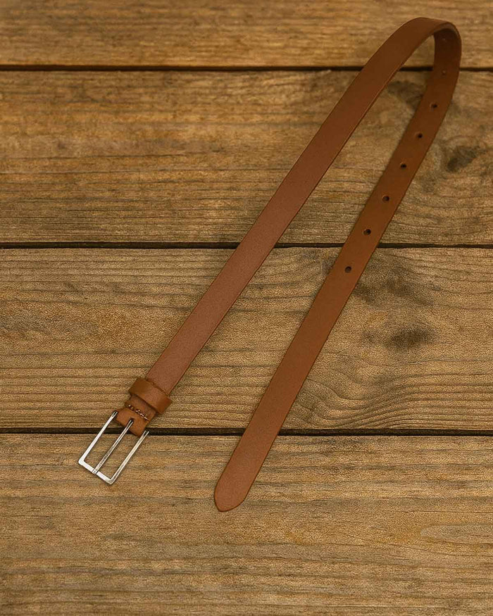 Narrow Leather Belts - Tan - The Classic Boutique