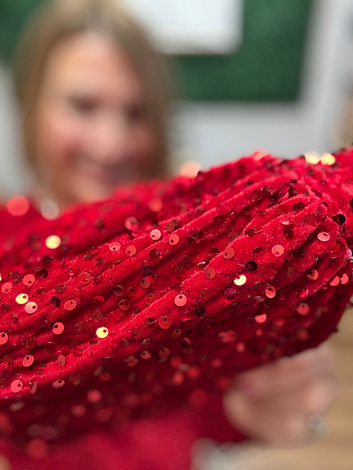 Old Flame Sequin Dress - Red