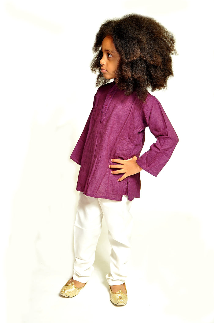 Organic Cotton Eggplant Purple Kurta