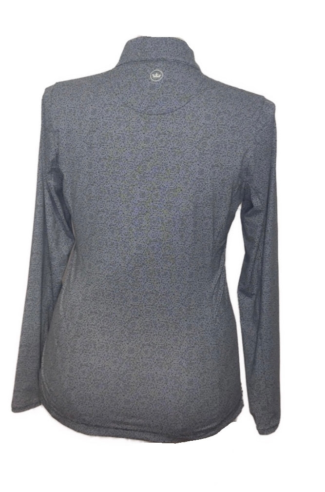 Peter Millar Women's Black & White Geo Print Golf Pullover Size M MSp$120