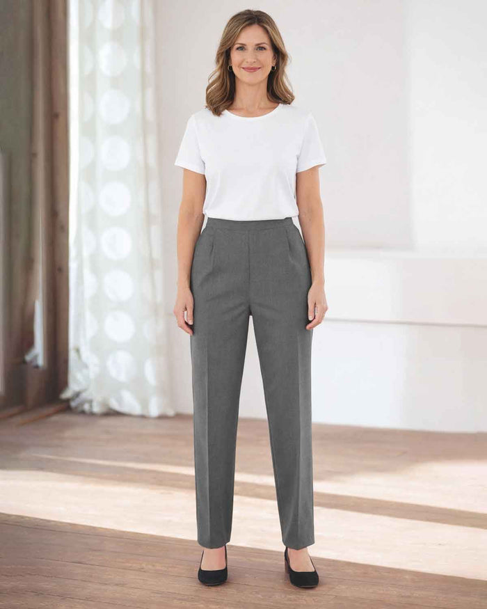 Sandown Pull On Trousers - Slate - The Classic Boutique