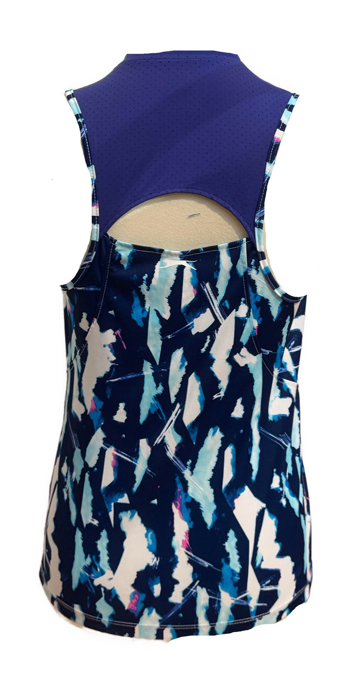 Slazenger Golf Cyanotype Print Sleeveless Polo Size S