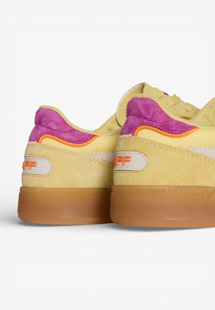 DAMES SPORTIEVE VETERSCHO-Geel suède/nubuck