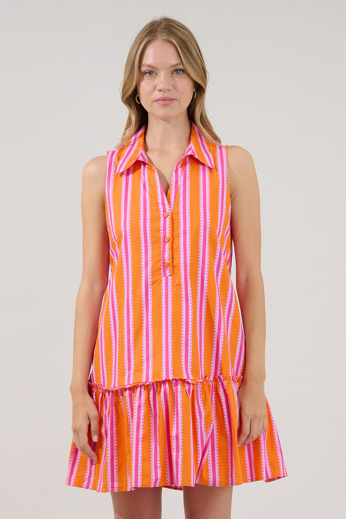 Zady Sleeveless Mini Dress Candy Stripe