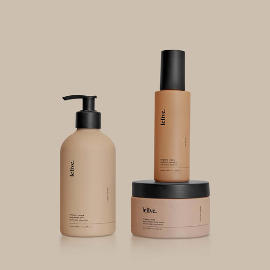 Cleanse and hydrate with a 3 step body routine for smooth, refreshed skin