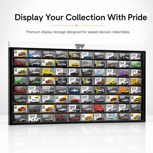 80 Compartments Display with Sliding Cover for 1:64 Scale Mini GT
