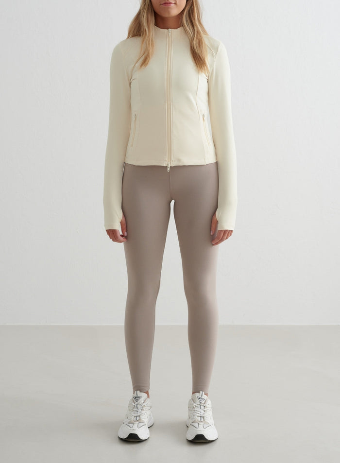 Almond White Sense Zip Jacket