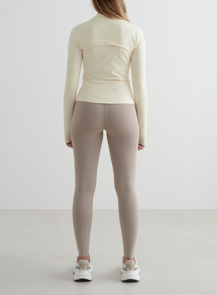 Almond White Sense Zip Jacket