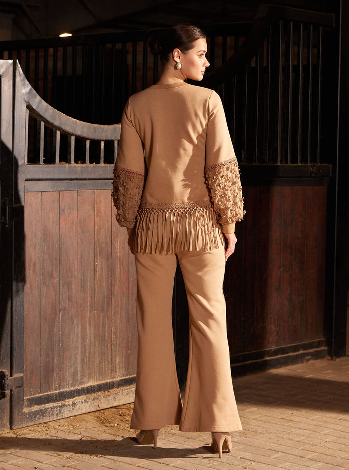 Althea Fleece Beige Top