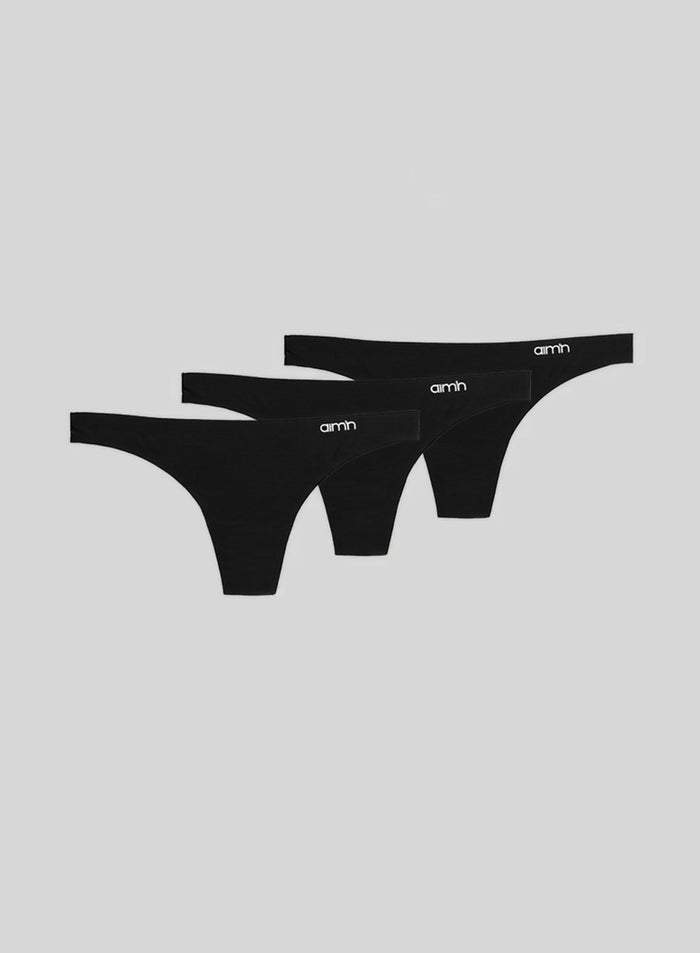 Black Invisible Thong 3-Pack from aim'n