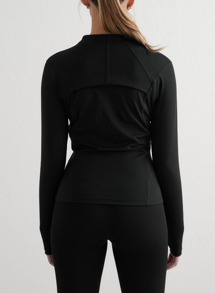Black Sculpting Zip Jacket