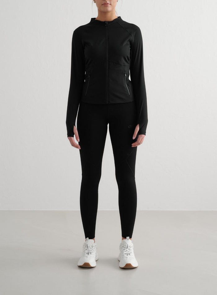 Black Sculpting Zip Jacket