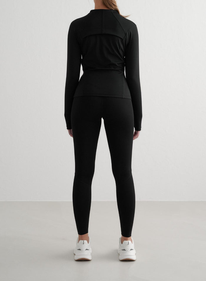 Black Sculpting Zip Jacket