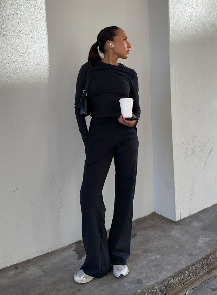 Black Sense Wide Pants