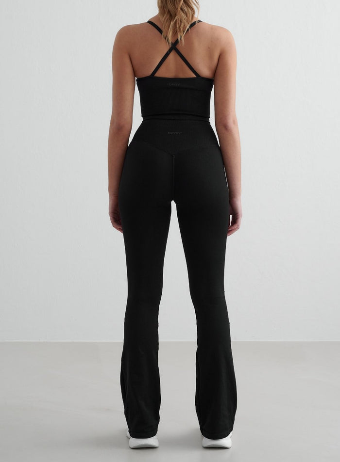 Black Shape Seamless Flare Tights