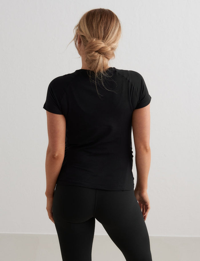 Black Soft Basic Maternity Short Sleeve