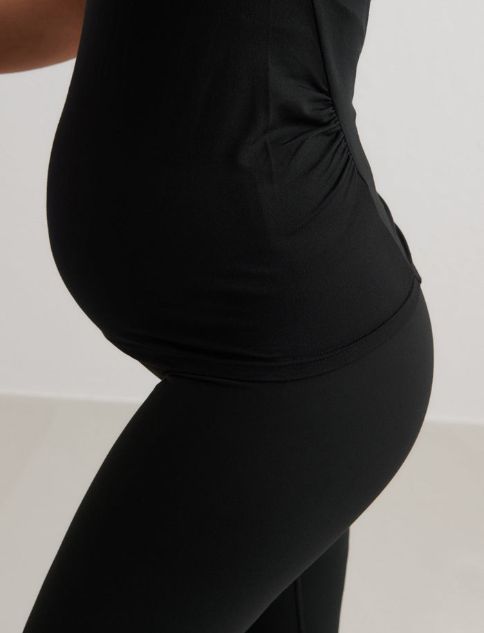 Black Soft Basic Maternity Short Sleeve
