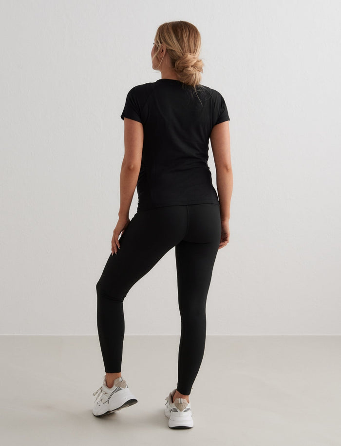 Black Soft Basic Maternity Short Sleeve