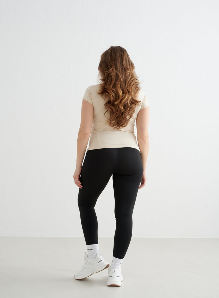 Café Au Lait Soft Basic Maternity Short Sleeve