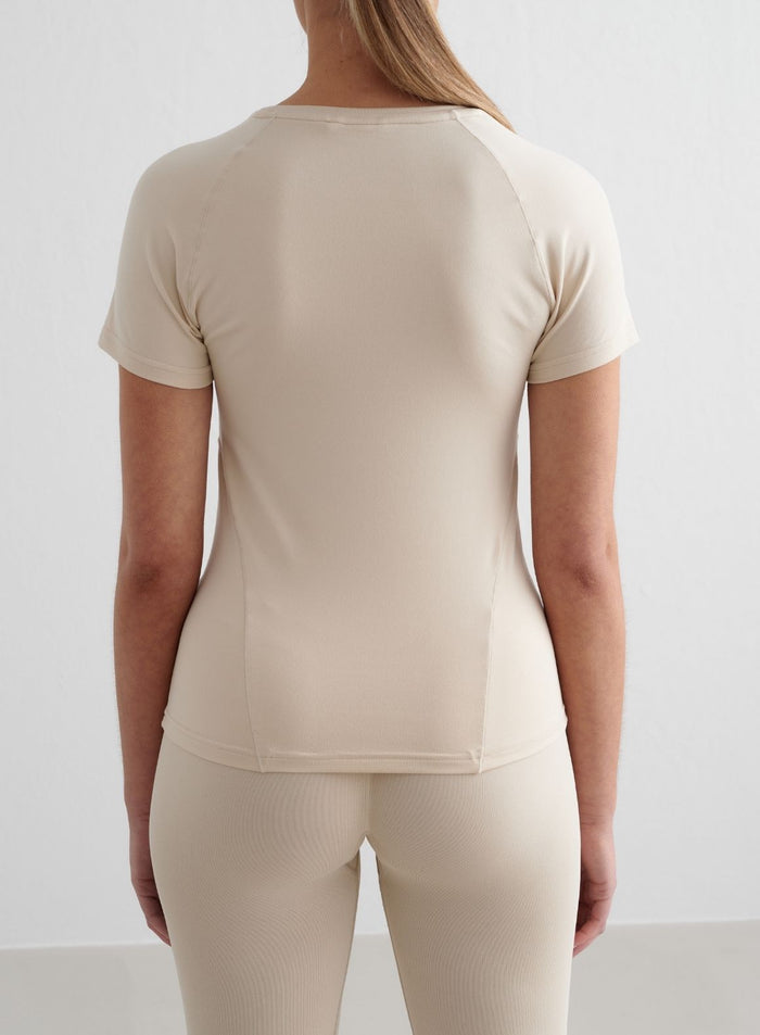 Café Au Lait Soft Basic Short Sleeve