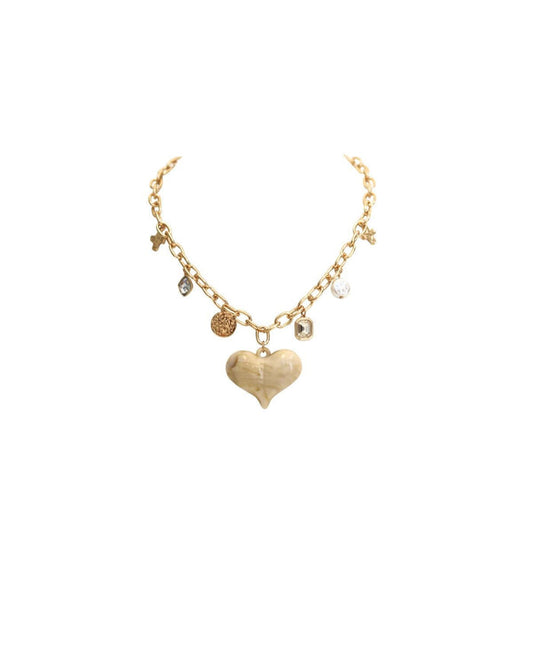 Chunky Heart Charms Necklace - The Pink Tulip Clothing
