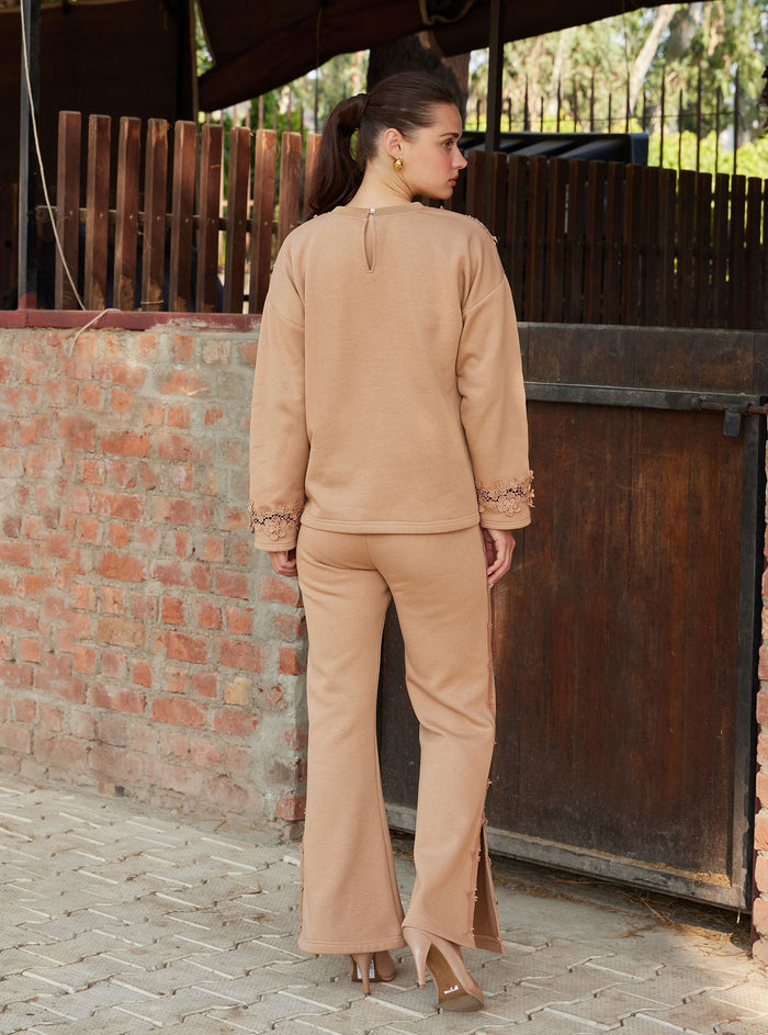 Circe Fleece Beige Top