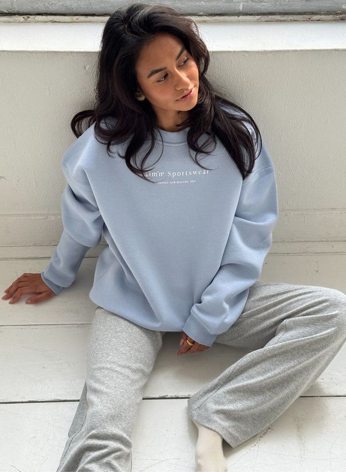 Cloudy Blue Serif Sweatshirt