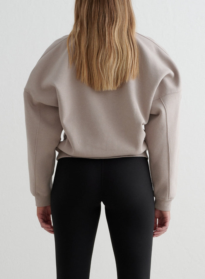Dark Clay Varsity Sweat Half Zip