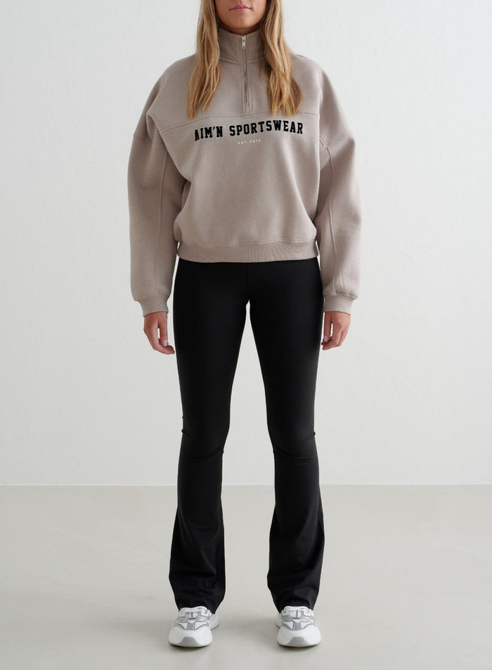 Dark Clay Varsity Sweat Half Zip