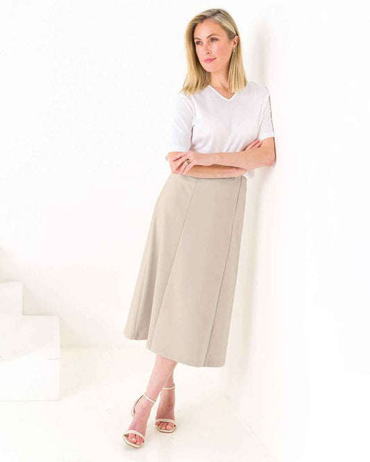 Easycare Pull On Skirt - Stone - The Classic Boutique