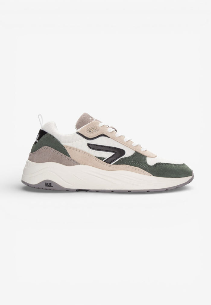 Heren veterschoenen-Groen combi kleur