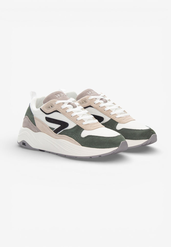 Heren veterschoenen-Groen combi kleur