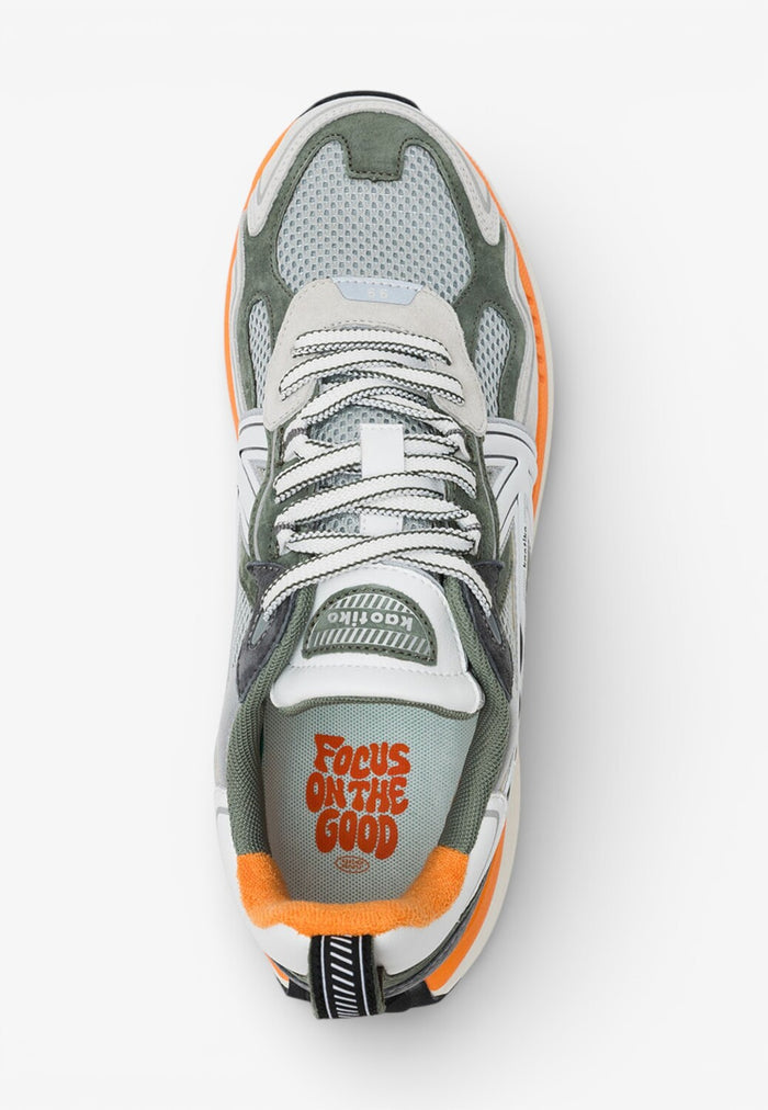 Heren veterschoenen-Groen combi kleur
