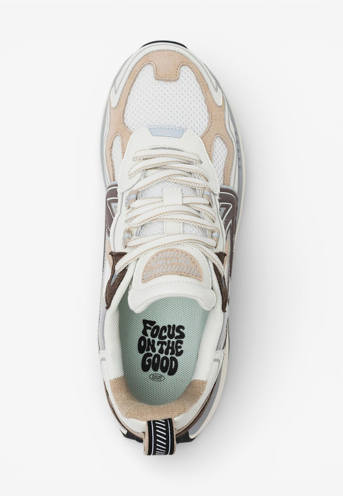 Heren veterschoenen-Wit combi kleur