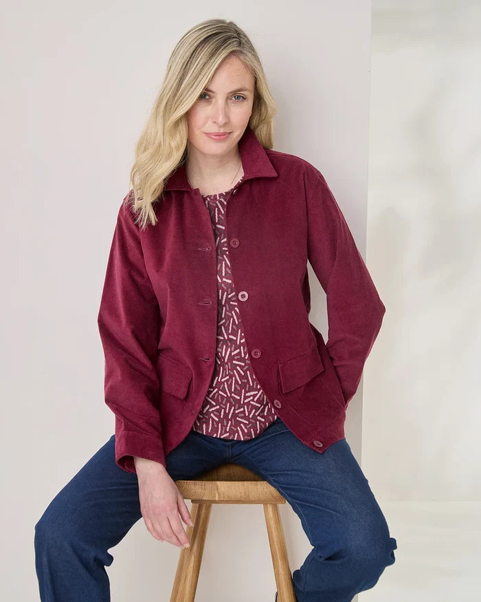 Kinsley Claret Needlecord Jacket