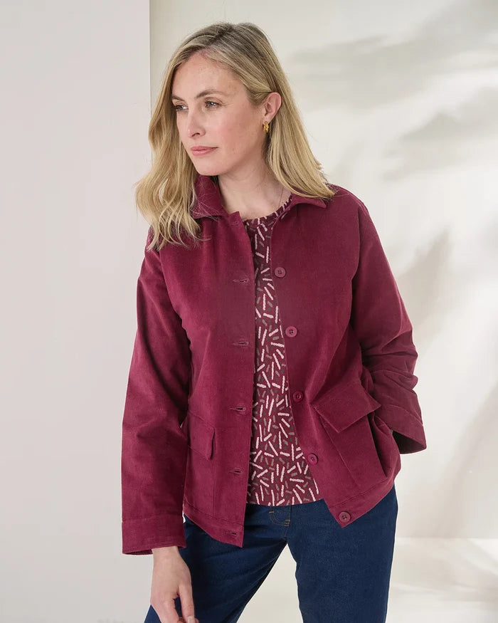 Kinsley Claret Needlecord Jacket