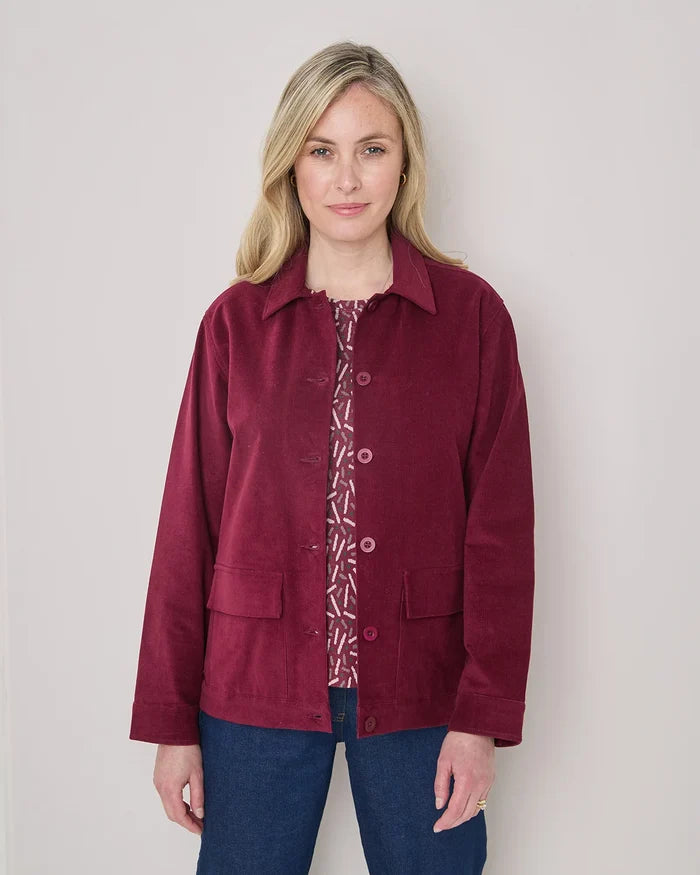 Kinsley Claret Needlecord Jacket